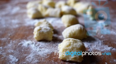 Preparing Gnocchi Stock Photo