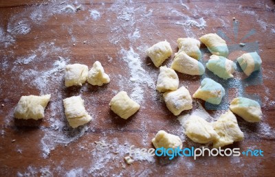 Preparing Gnocchi Stock Photo