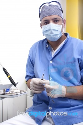 Prepparing Anaesthesia Stock Photo