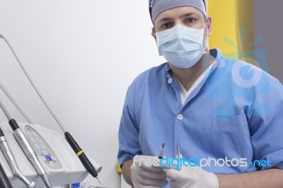 Prepparing Anaesthesia Stock Photo