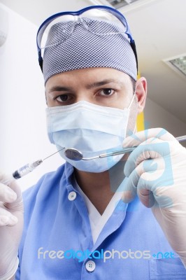 Prepparing Anaesthesia In Dental Office Stock Photo