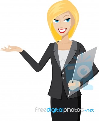 Presentation Girl With Clipboard Stock Image