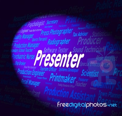 Presenter Job Represents Anchor Person And Career Stock Image