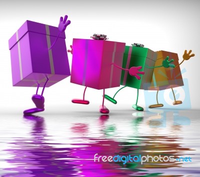 Presents Displays Buy Gift For Special Occasion Stock Image