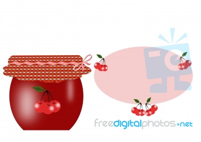 Preserved Cherry Jam Jar Stock Image