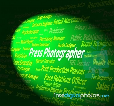 Press Photographer Indicates Investigative Journalist And Career… Stock Image