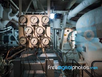 Pressure Valves On Hms Belfast Stock Photo