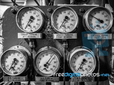 Pressure Valves On Hms Belfast Stock Photo