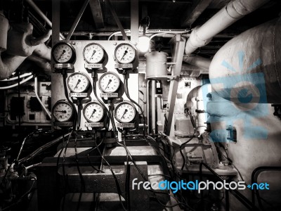 Pressure Valves On Hms Belfast Stock Photo