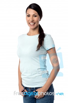 Pretty Caucasian Woman Posing Stock Photo