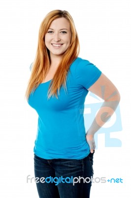 Pretty Caucasian Woman Posing Stock Photo