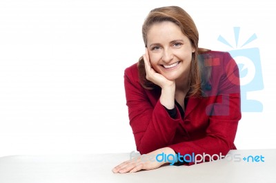 Pretty Corporate Lady With Cheeky Expression Stock Photo