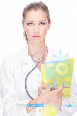 Pretty Female Doctor Stock Photo