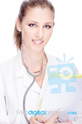 Pretty Female Doctor Stock Photo