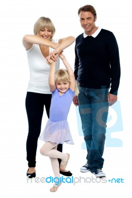 Pretty Girl Child Dancing Smartly Stock Photo