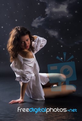 Pretty Girl Posing In Studio Stock Photo