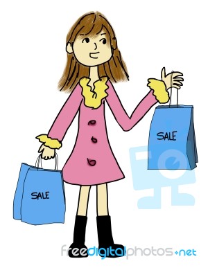 Pretty Girl Shopping Stock Image