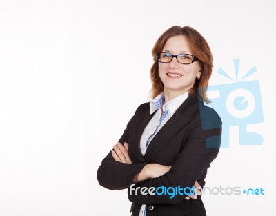 Pretty Smiling Business Woman Stock Photo