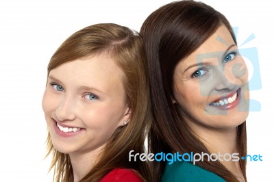 Pretty Teenager Girl With Her Mother Stock Photo