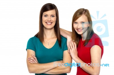 Pretty Teenager Girl With Her Mother Stock Photo