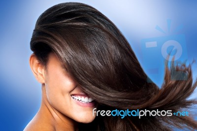 Pretty Woman With Beautiful Hairs Stock Photo