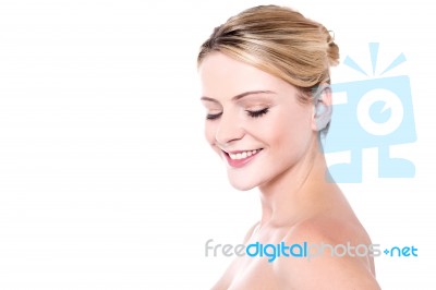 Pretty Woman With Glowing Skin Stock Photo