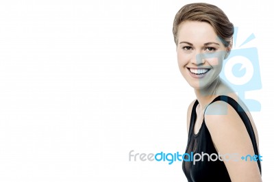 Pretty Woman With Welcoming Smile Stock Photo