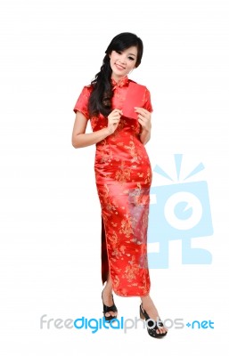 Pretty Women With Cheongsam Stock Photo