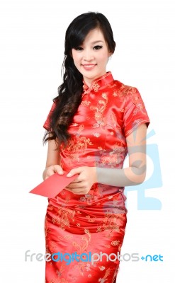 Pretty Women With Cheongsam Stock Photo