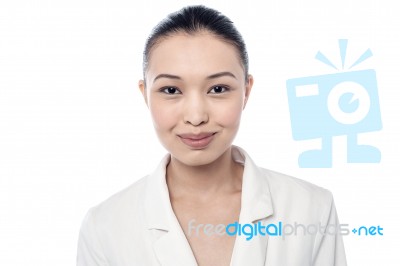 Pretty Young Girl Wearing A Smile Stock Photo