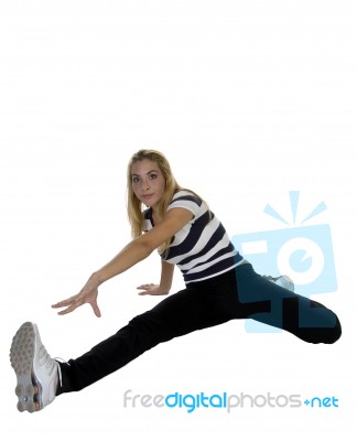 Pretty Young Lady Exercising Stock Photo