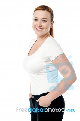 Pretty Young Woman Posing Stock Photo