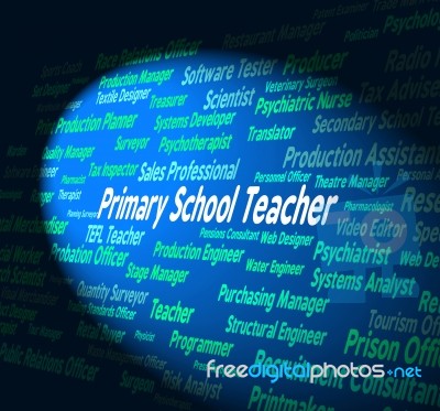 Primary School Teacher Indicating Give Lessons And Coach Stock Image