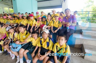 Primary Students Visit The Zoo, In The Jul 27, 2016. Bangkok Thailand Stock Photo