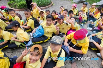 Primary Students Visit The Zoo, In The Jul 27, 2016. Bangkok Thailand Stock Photo