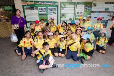 Primary Students Visit The Zoo, In The Jul 27, 2016. Bangkok Thailand Stock Photo