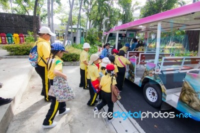 Primary Students Visit The Zoo, In The Jul 27, 2016. Bangkok Thailand Stock Photo