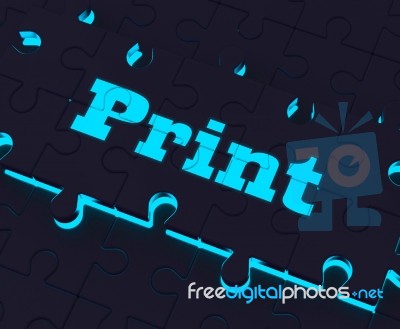 Print Key Shows Printer Printing Copying Or Printout Stock Image