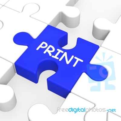 Print Key Shows Printer Printing Or Printout Stock Image