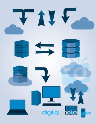 Printwebsite Database Symbols Stock Image