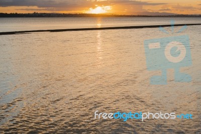 Pristine Beach At Wellington Point, Brisbane Stock Photo