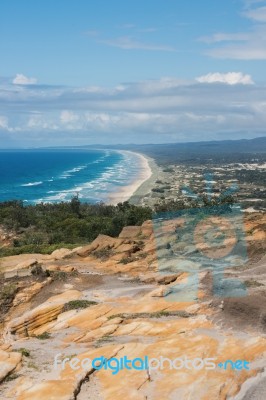 Pristine Beach On Moreton Island.  Stock Photo