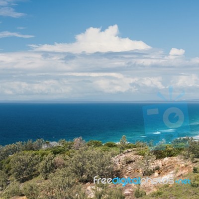 Pristine Beach On Moreton Island.  Stock Photo