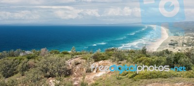 Pristine Beach On Moreton Island.  Stock Photo