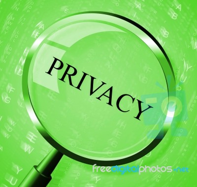 Privacy Magnifier Represents Secret Confidentially And Magnification Stock Image