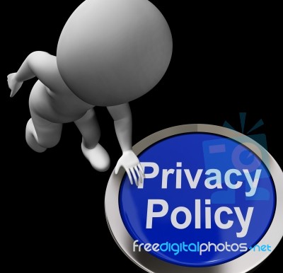 Privacy Policy Button Shows The Company Data Protection Terms Stock Image