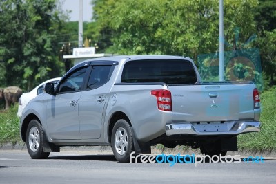 Private Car, Mitsubishi Triton Pickup Truck Stock Photo