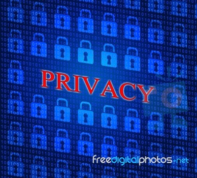 Private Locked Shows Confidential Encryption And Icon Stock Image