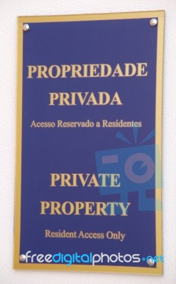 Private Property Sign Stock Photo