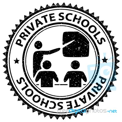 Private Schools Shows Non Government And Educated Stock Image